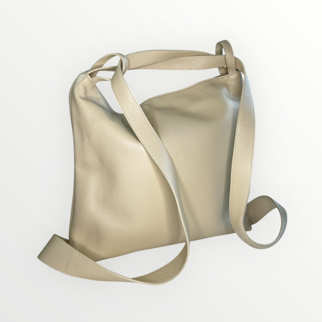 BORSA ZAINO SARA IN PELLE DOLLARO BEIGE