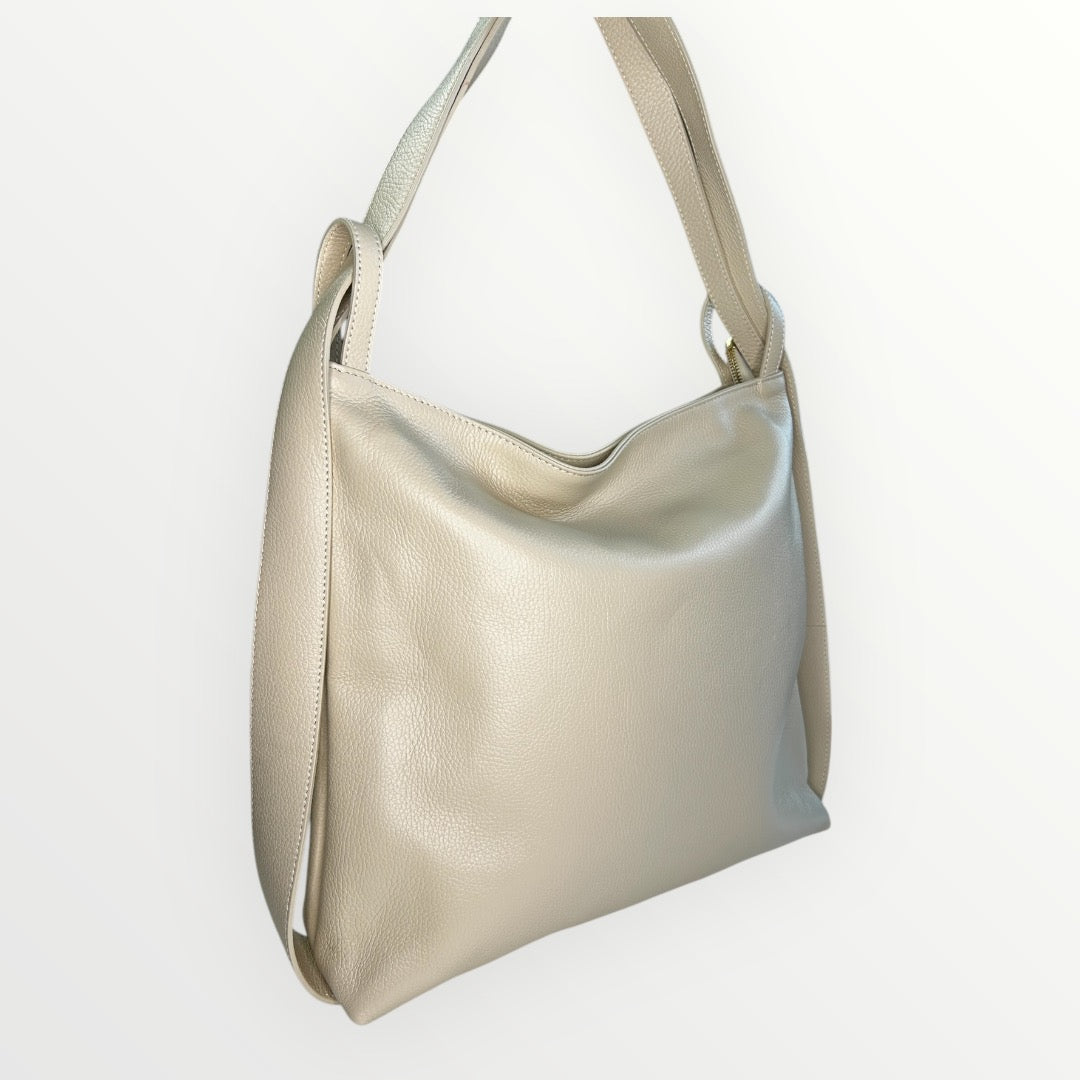 BORSA ZAINO SARA IN PELLE DOLLARO BEIGE