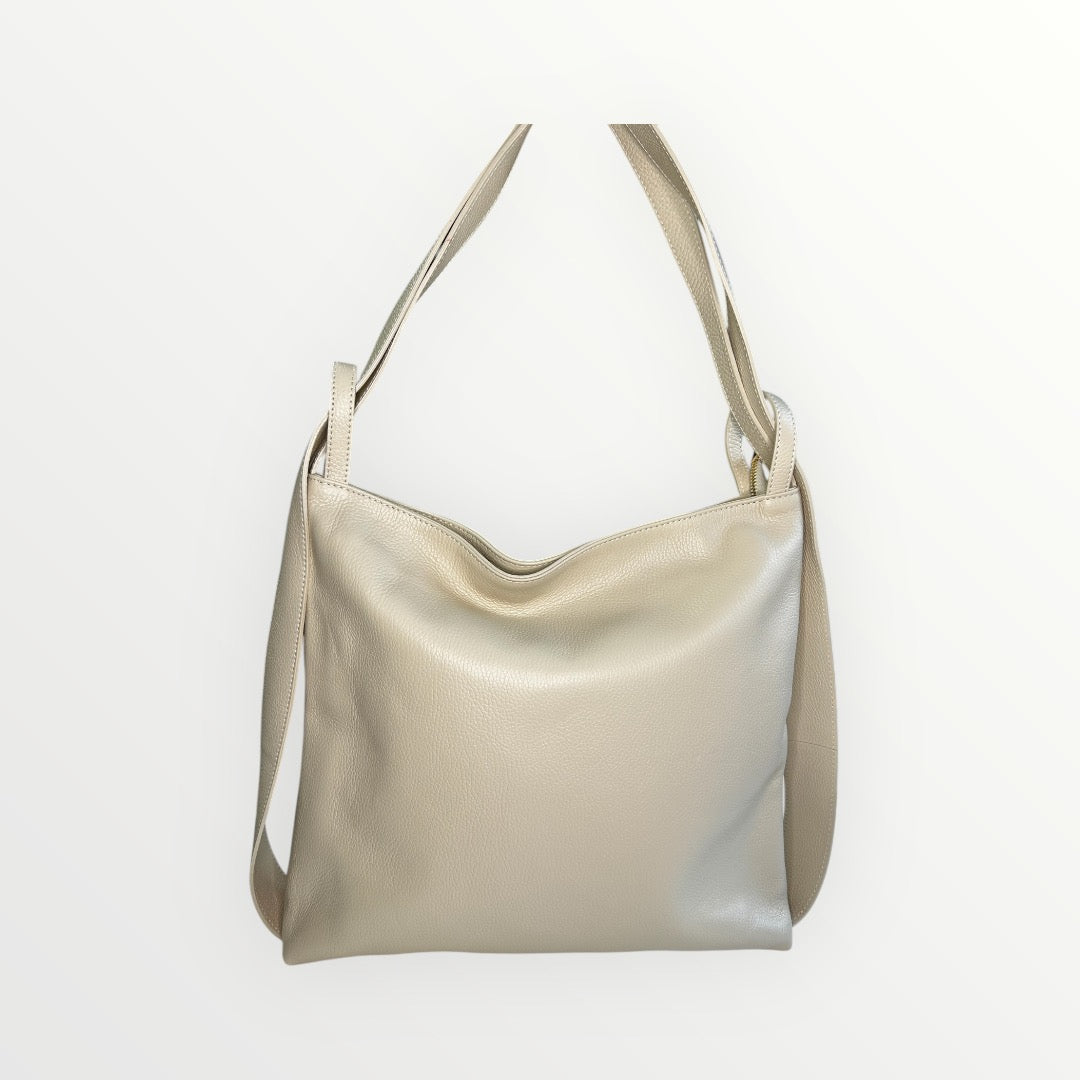 BORSA ZAINO SARA IN PELLE DOLLARO BEIGE