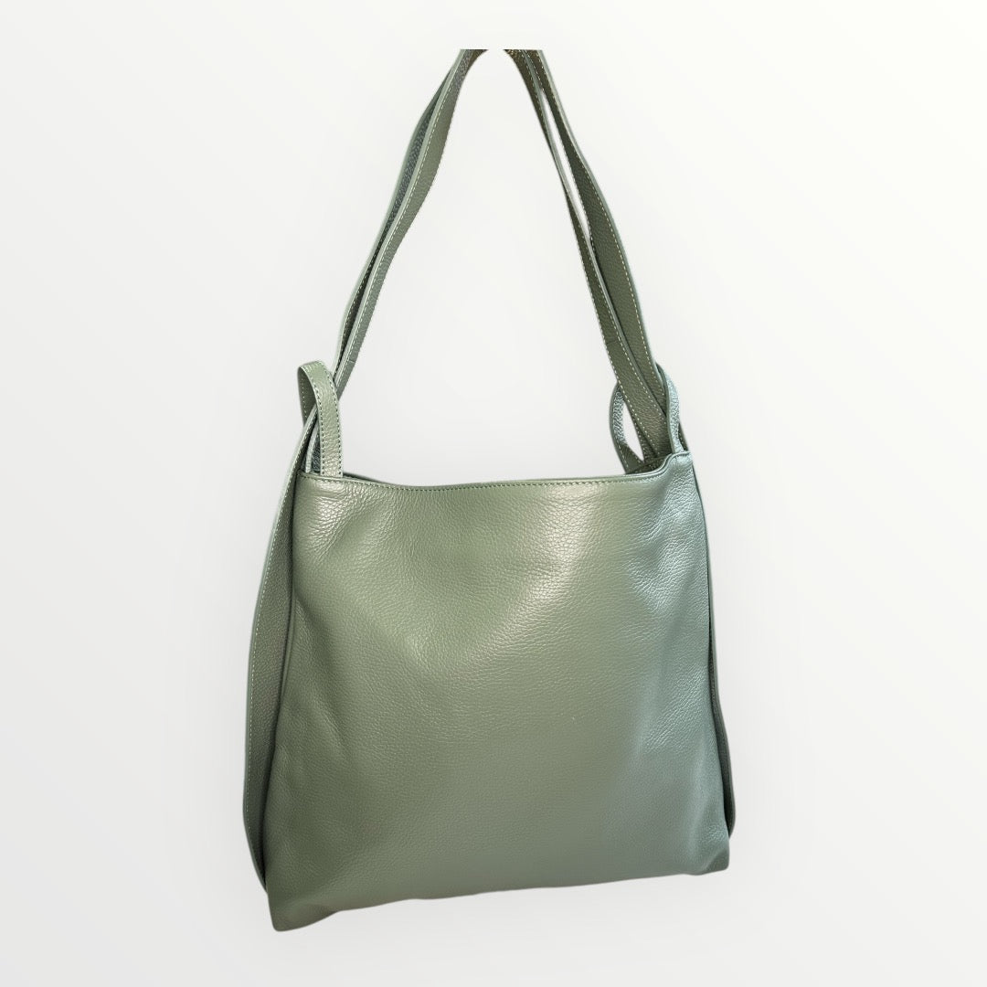 BORSA ZAINO SARA IN PELLE DOLLARO MENTA