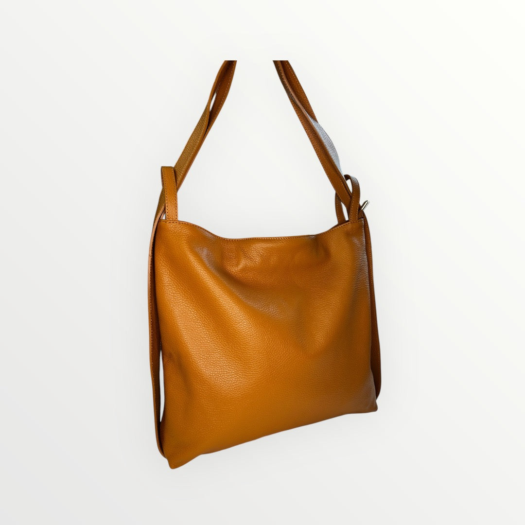 BORSA ZAINO SARA IN PELLE DOLLARO CAMMELLO