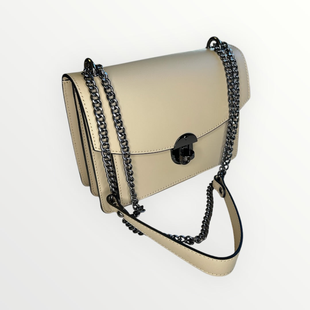 BORSA AMY IN PELLE DI RUGA BEIGE