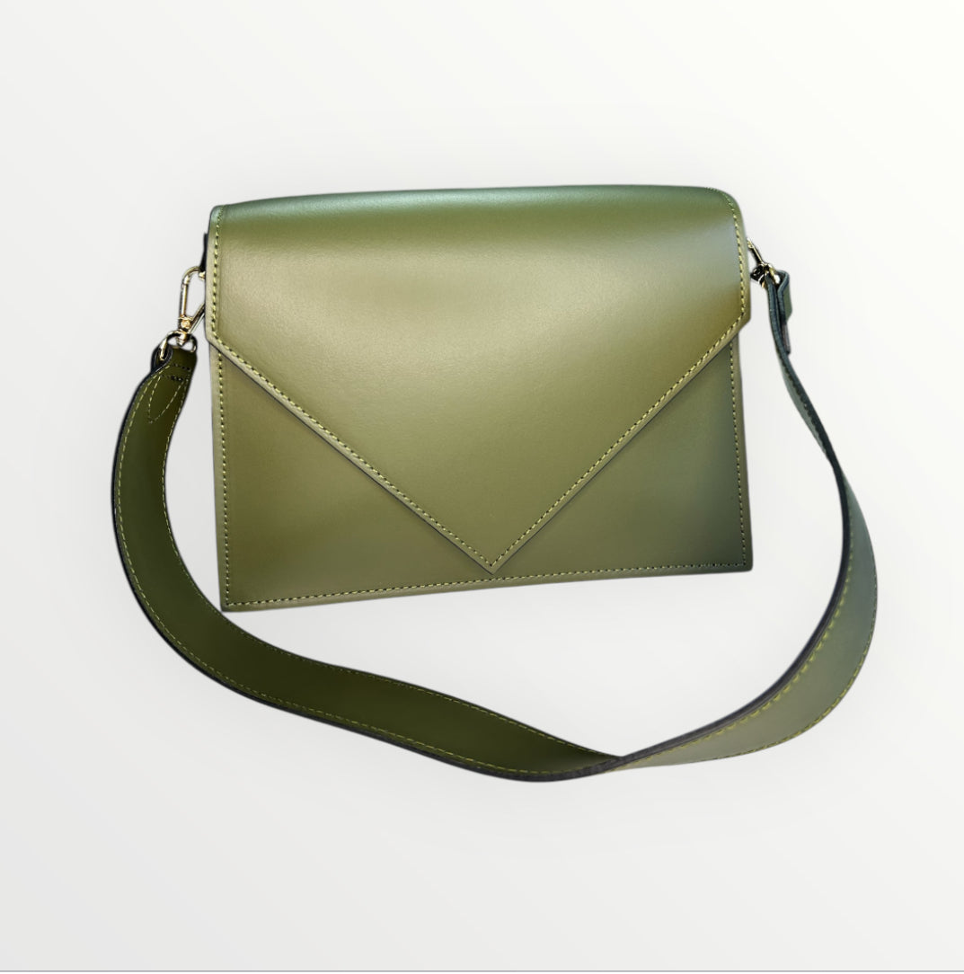 BORSA SOFIA IN PELLE RUGA VERDE