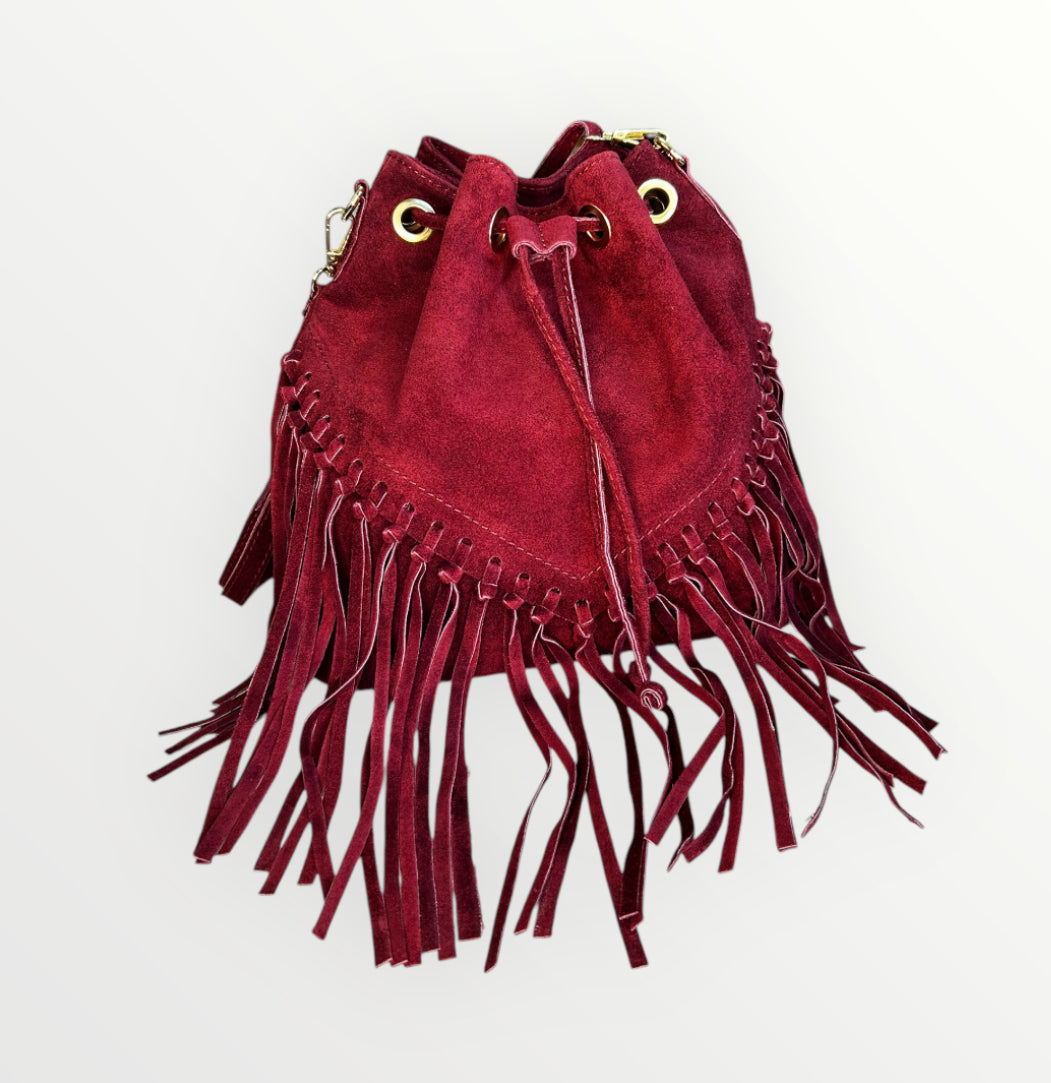 BORSA JOLIE IN PELLE CAMOSCIO BORDÒ