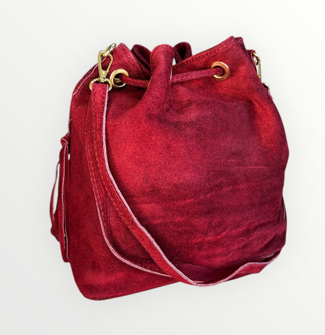 BORSA JOLIE IN PELLE CAMOSCIO BORDÒ