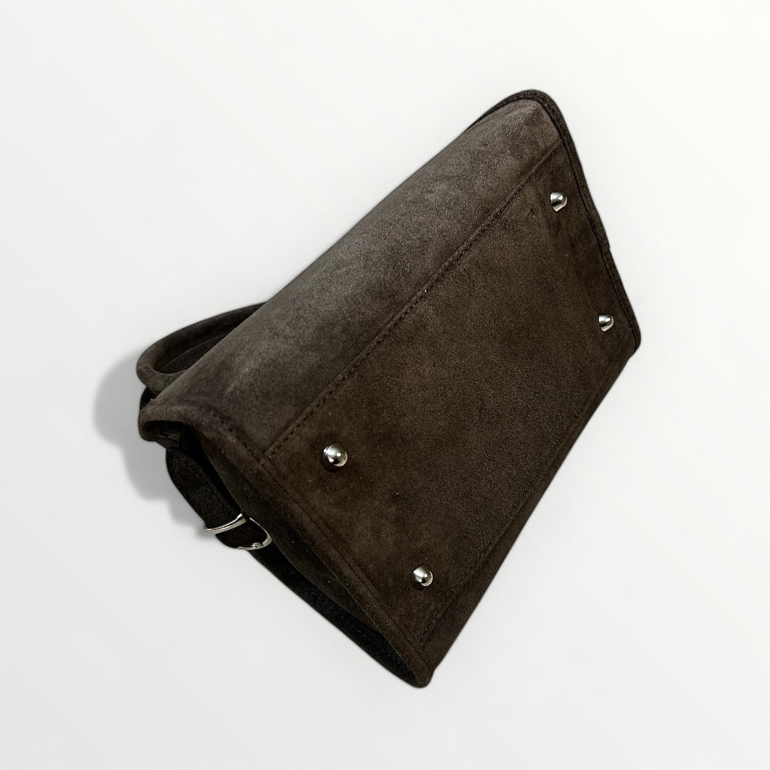 BORSA IN PELLE CAMOSCIO TESTA DI MORO