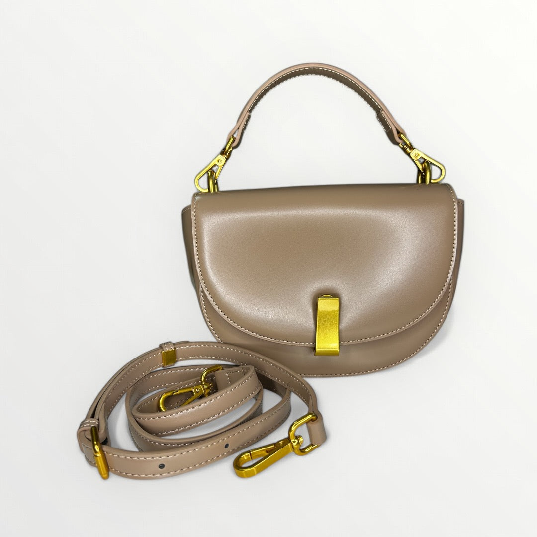 BORSA SELLA IN PELLE TAUPE