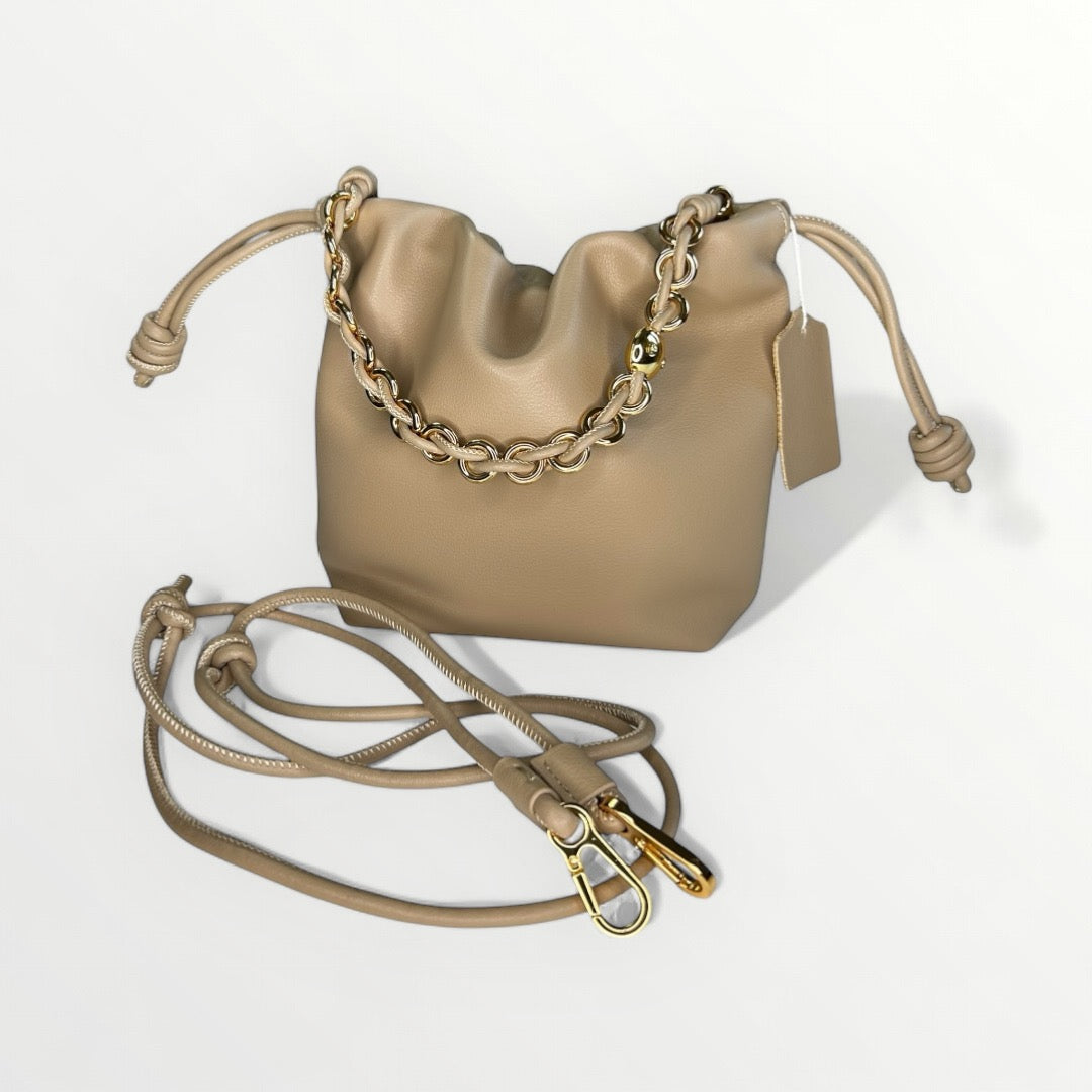 BORSA MINI IN PELLE TAUPE