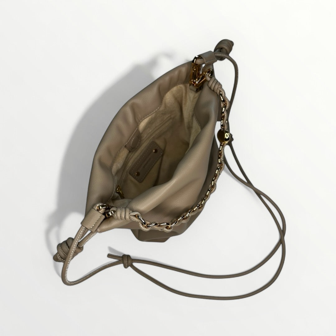 BORSA MINI IN PELLE TAUPE