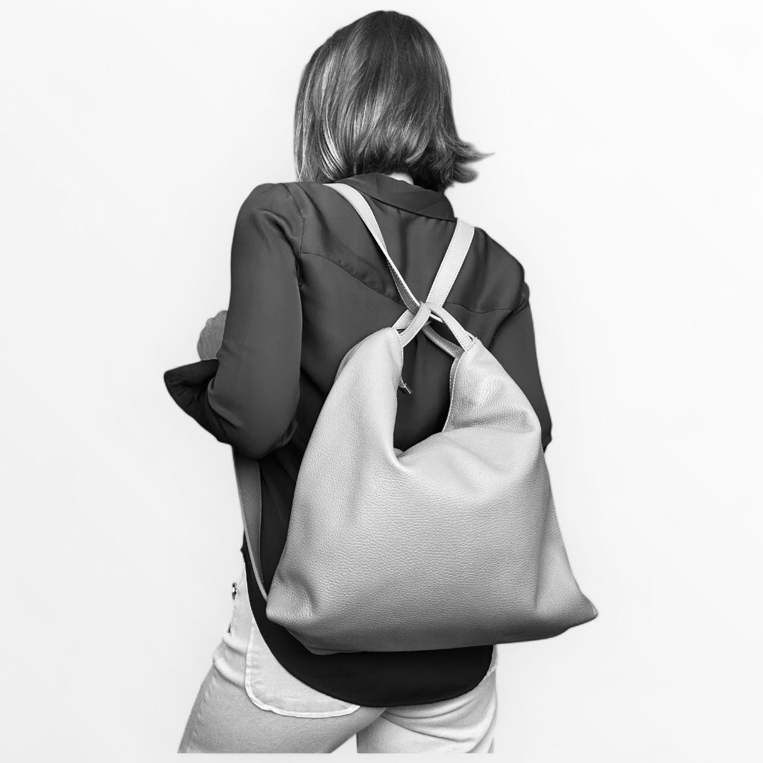 BORSA ZAINO SARA IN PELLE DOLLARO BEIGE
