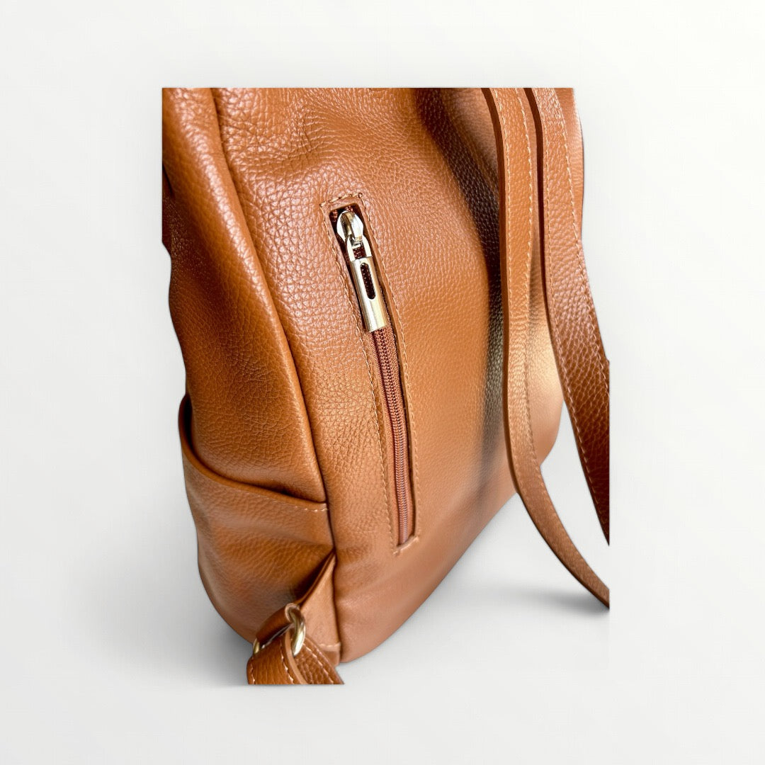 ZAINO BORSA MEGAN IN PELLE DOLLARO CUOIO