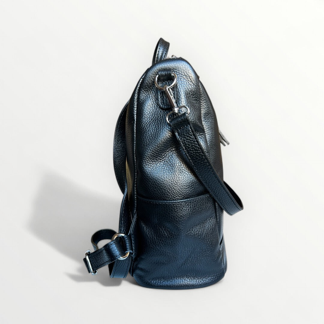 ZAINO BORSA MEGAN IN PELLE DOLLARO NERA