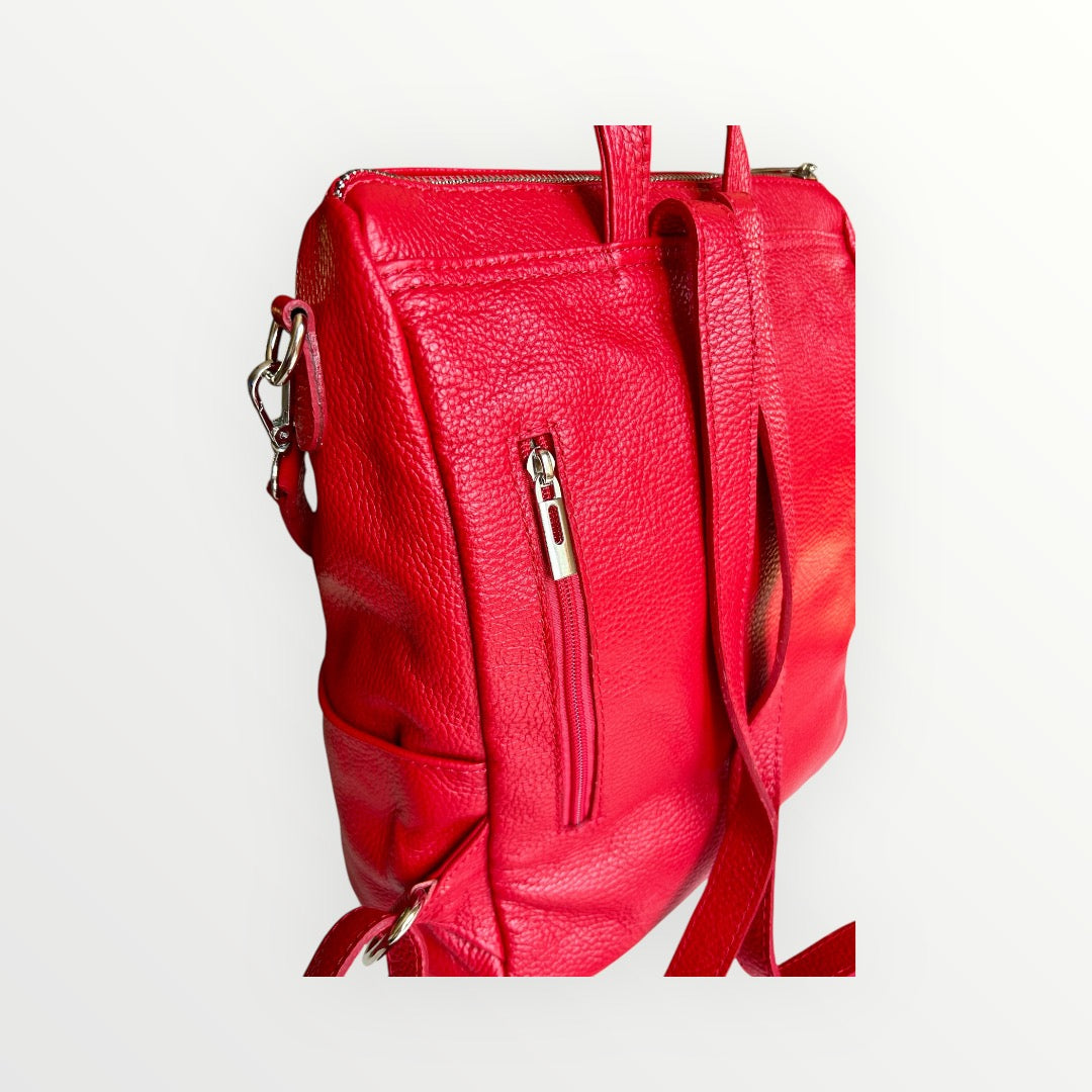 ZAINO BORSA MEGAN IN PELLE DOLLARO ROSSA
