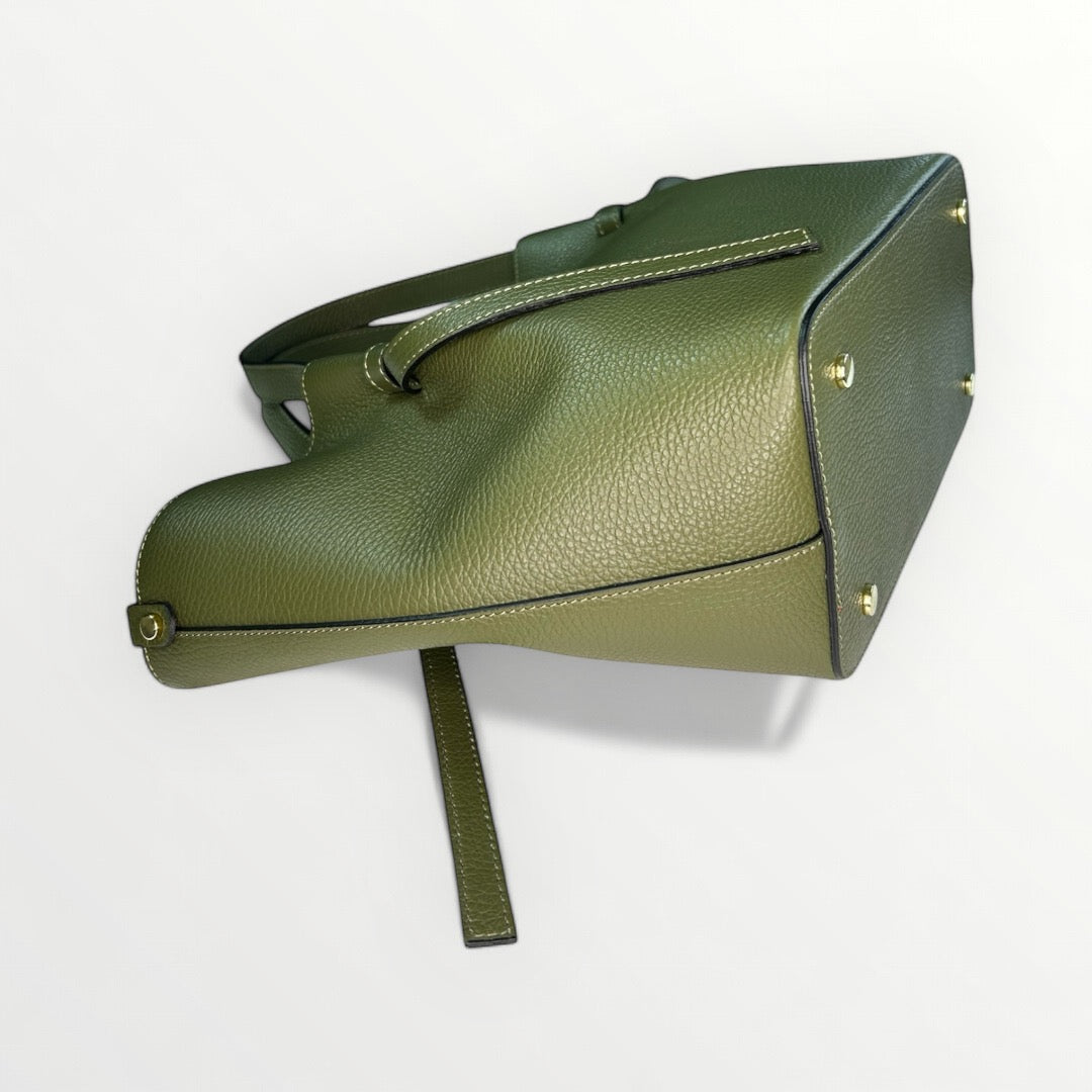 BORSA ELLY IN PELLE DOLLARO VERDE MILITARE
