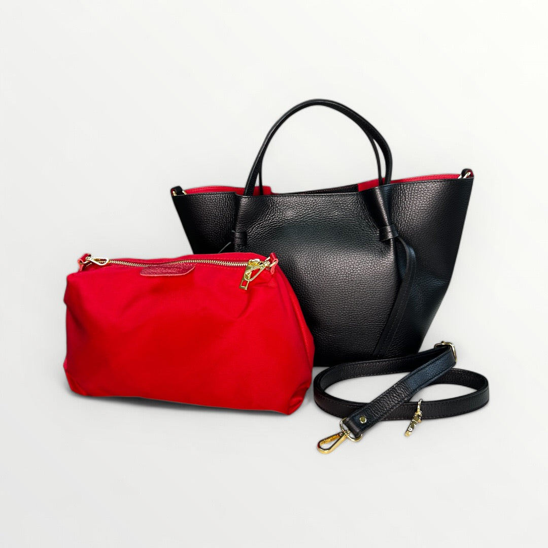 BORSA ELLY IN PELLE DOLLARO NERA