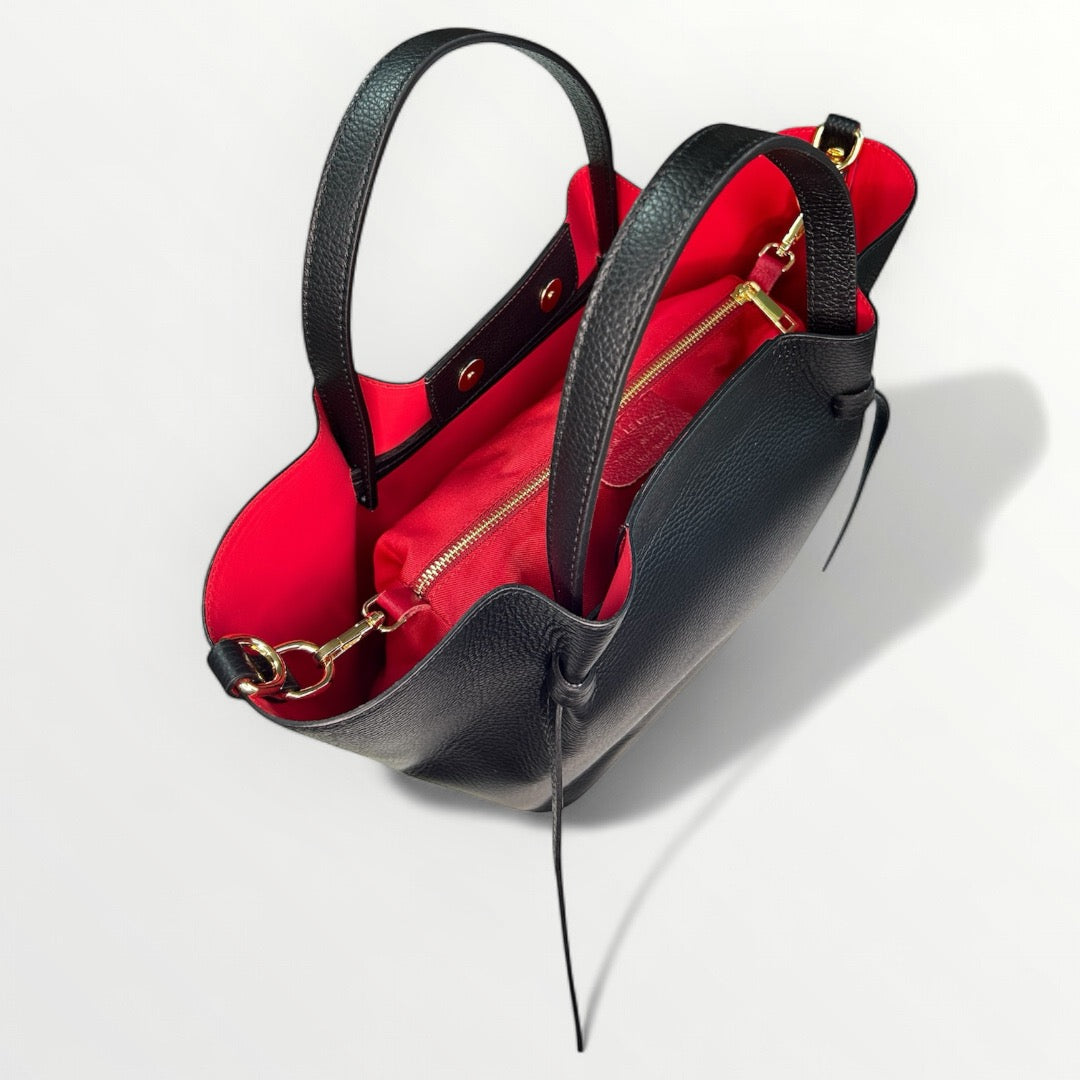 BORSA ELLY IN PELLE DOLLARO NERA