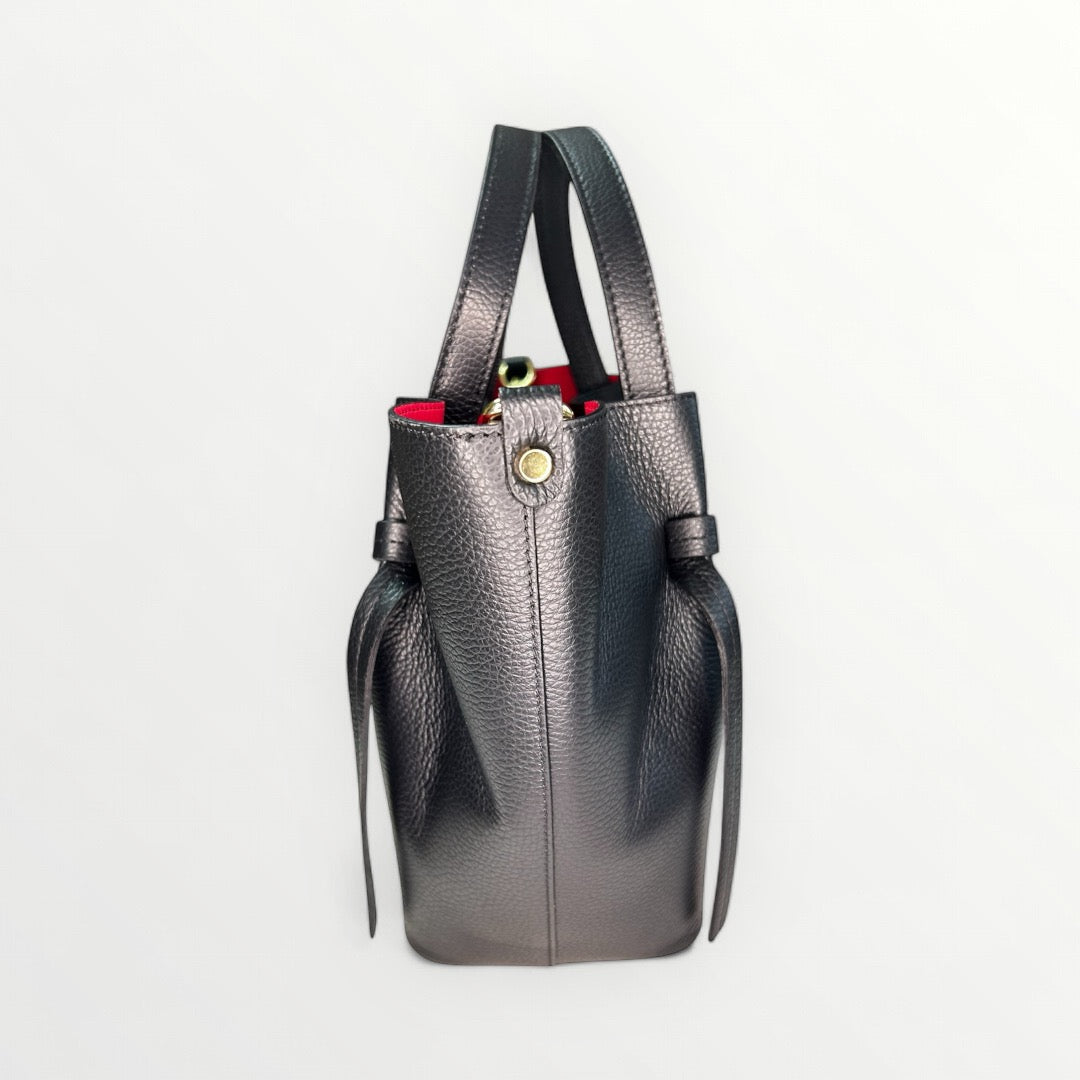 BORSA ELLY IN PELLE DOLLARO NERA