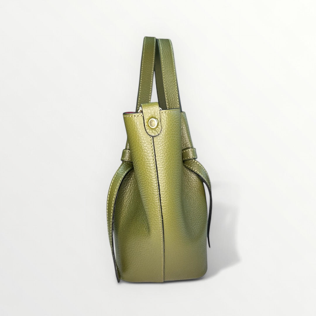 BORSA ELLY IN PELLE DOLLARO VERDE MILITARE