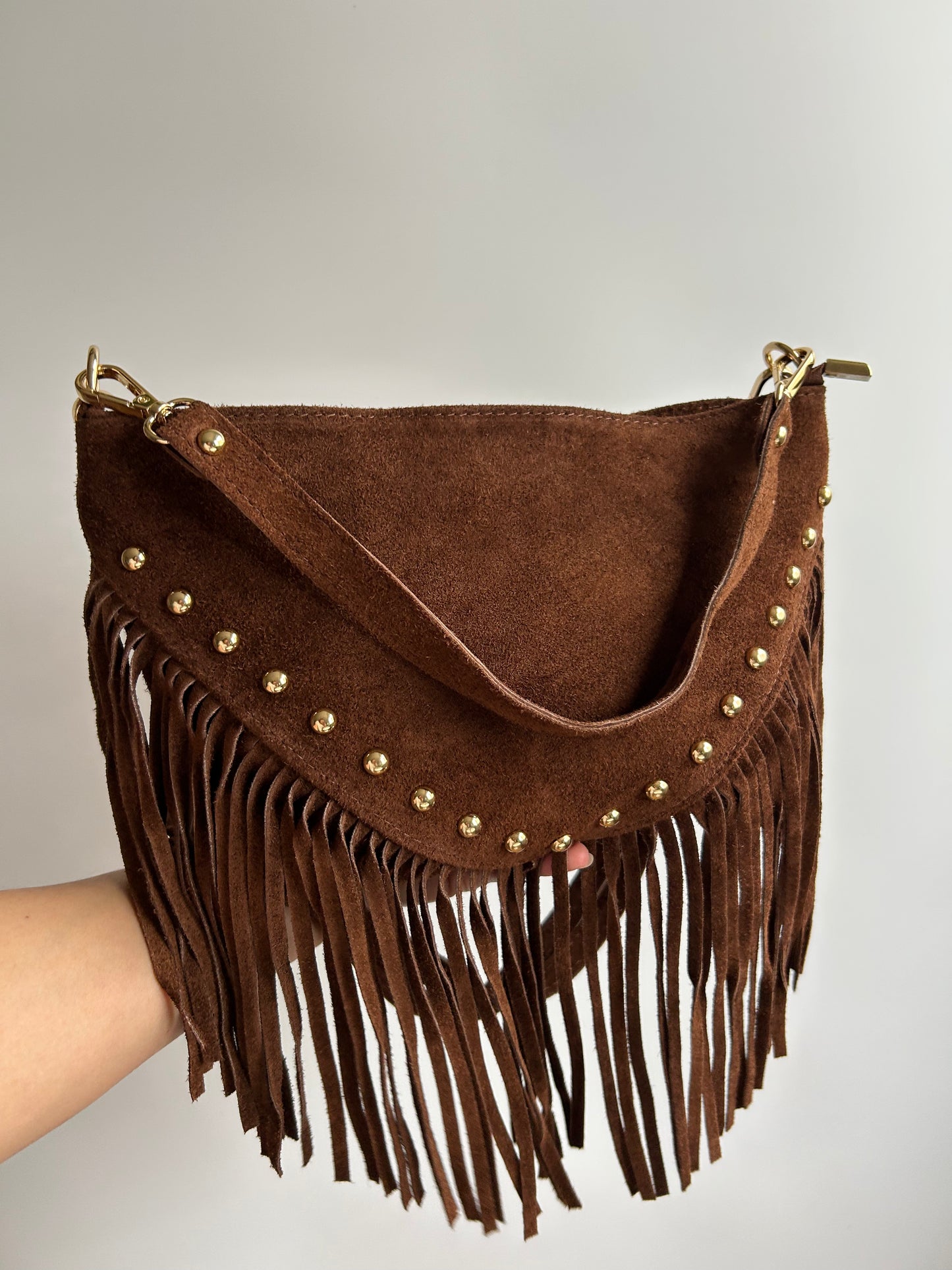 HANNA BAG SUEDE-BROWN