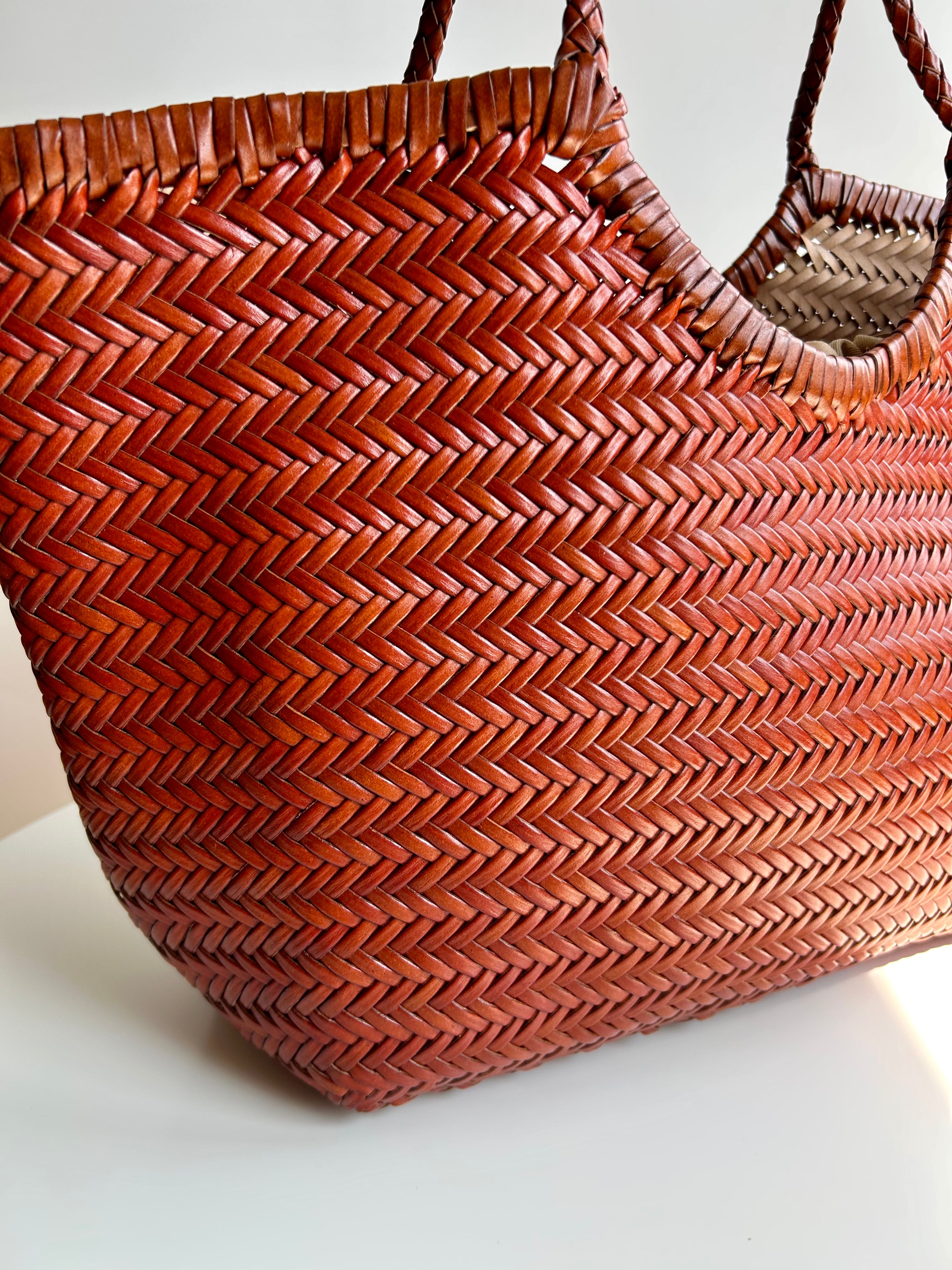 BORSA MARISOL LARGE  IN  PELLE TAMPONATO INTRECCIATO