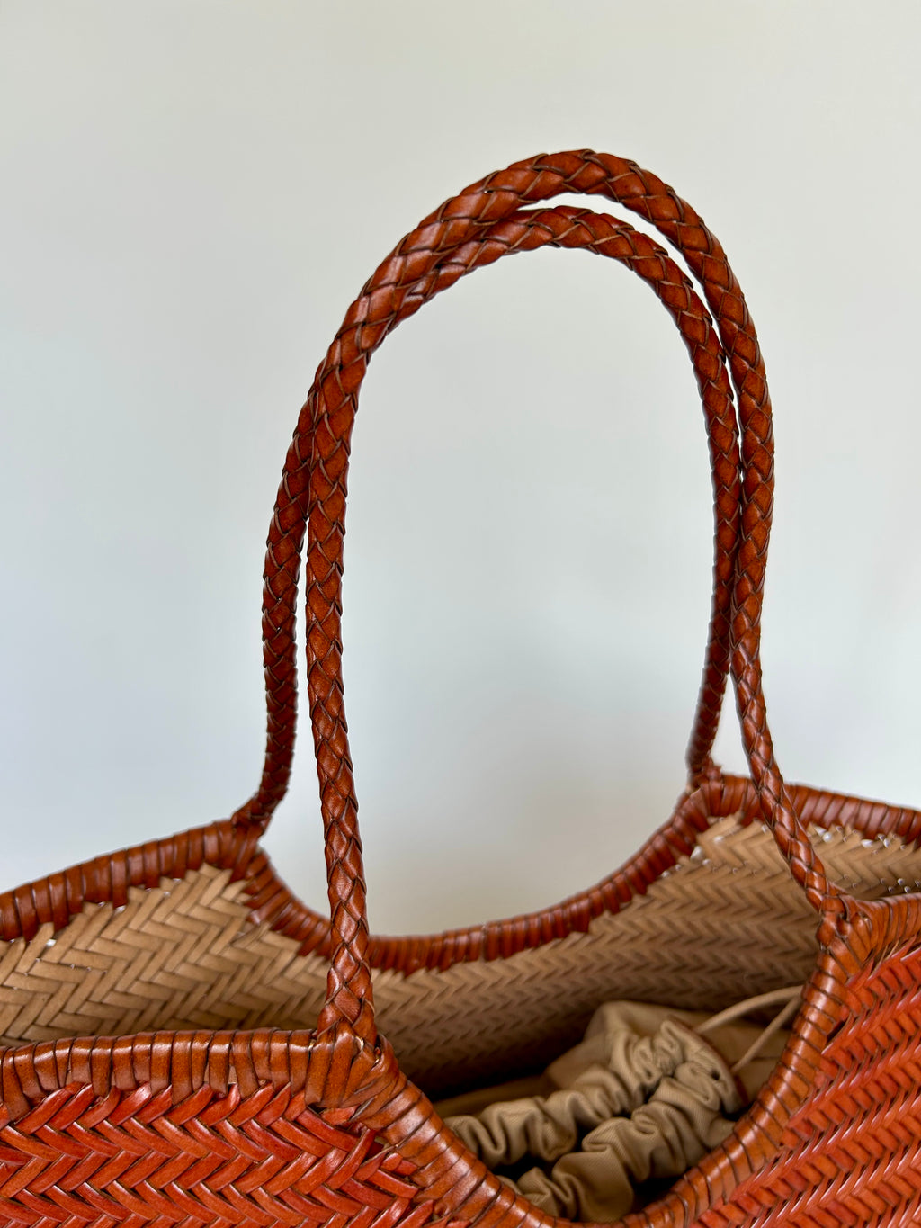 BORSA MARISOL LARGE  IN  PELLE TAMPONATO INTRECCIATO