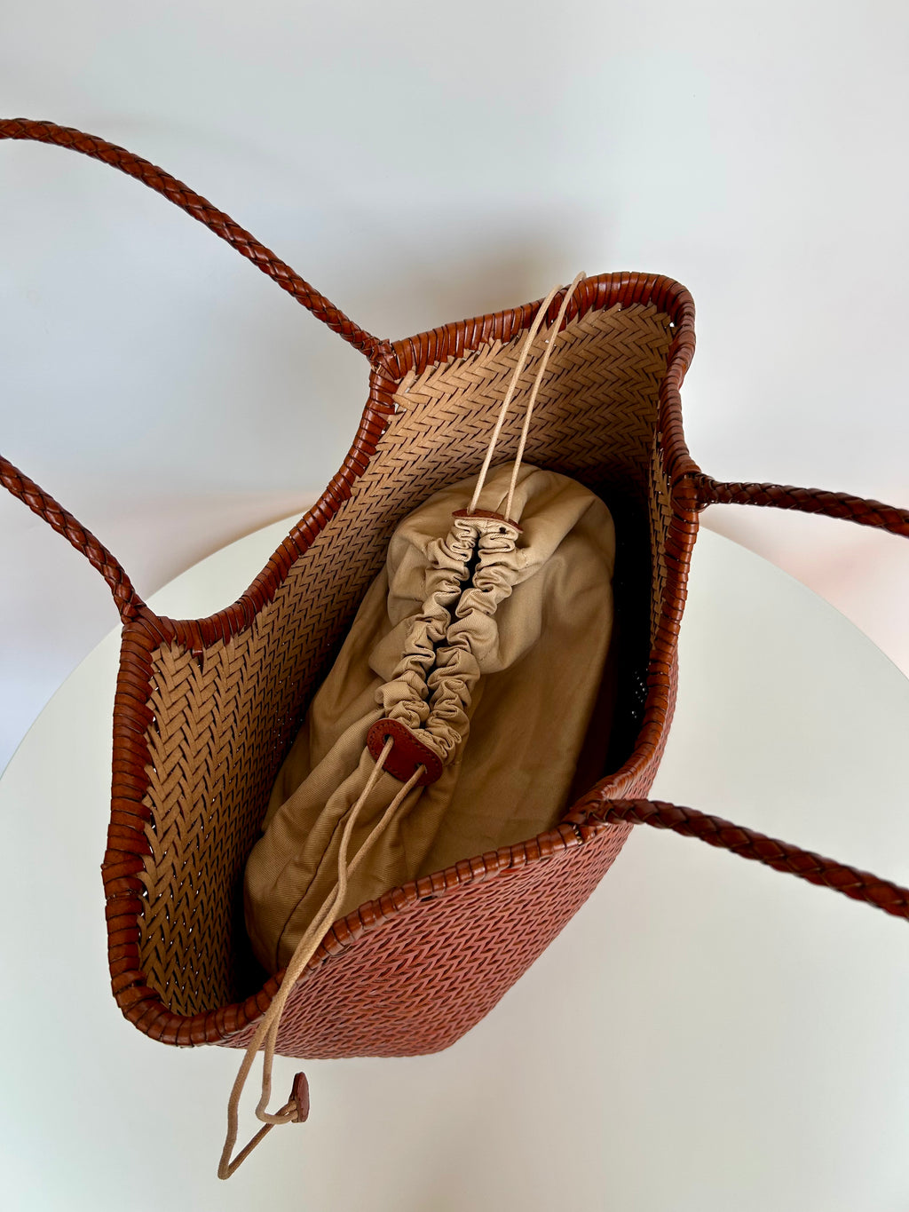 BORSA MARISOL LARGE  IN  PELLE TAMPONATO INTRECCIATO