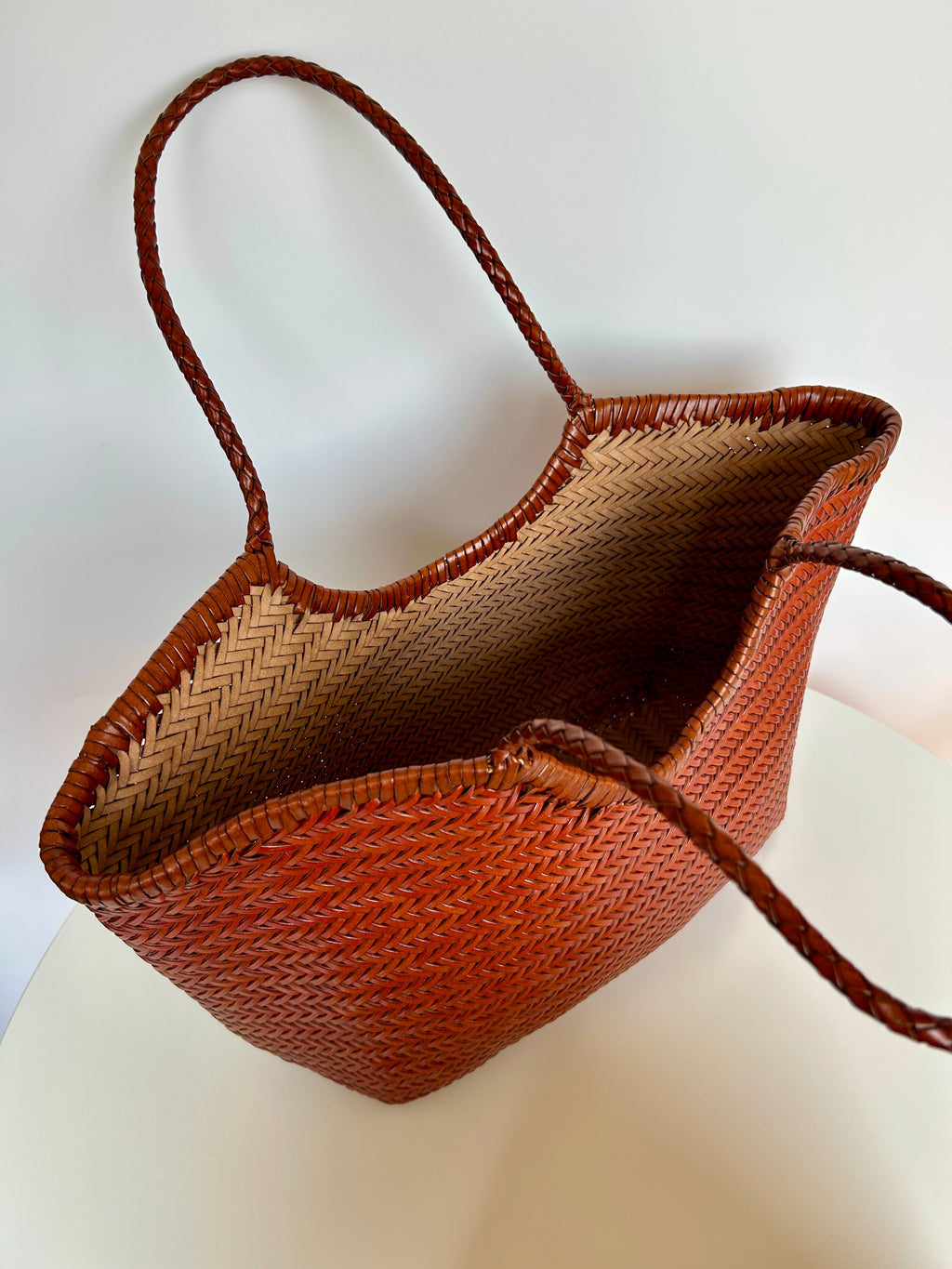 BORSA MARISOL LARGE  IN  PELLE TAMPONATO INTRECCIATO