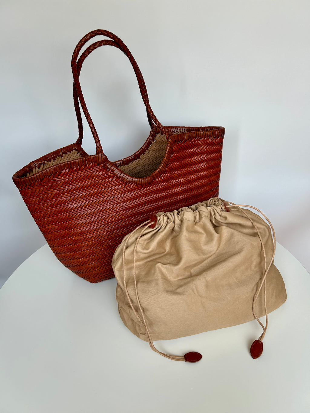 BORSA MARISOL LARGE  IN  PELLE TAMPONATO INTRECCIATO