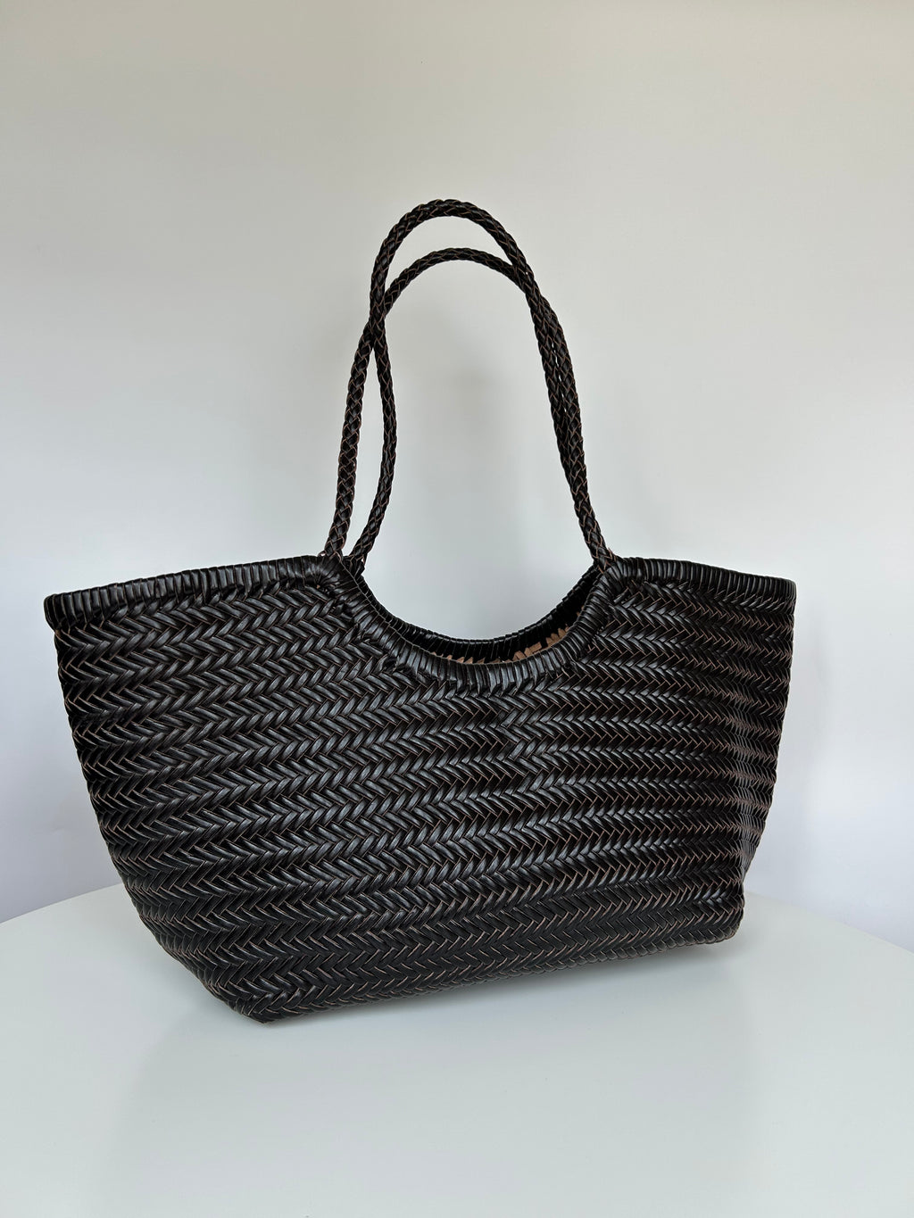 BORSA MARISOL LARGE  IN  PELLE TAMPONATO INTRECCIATO