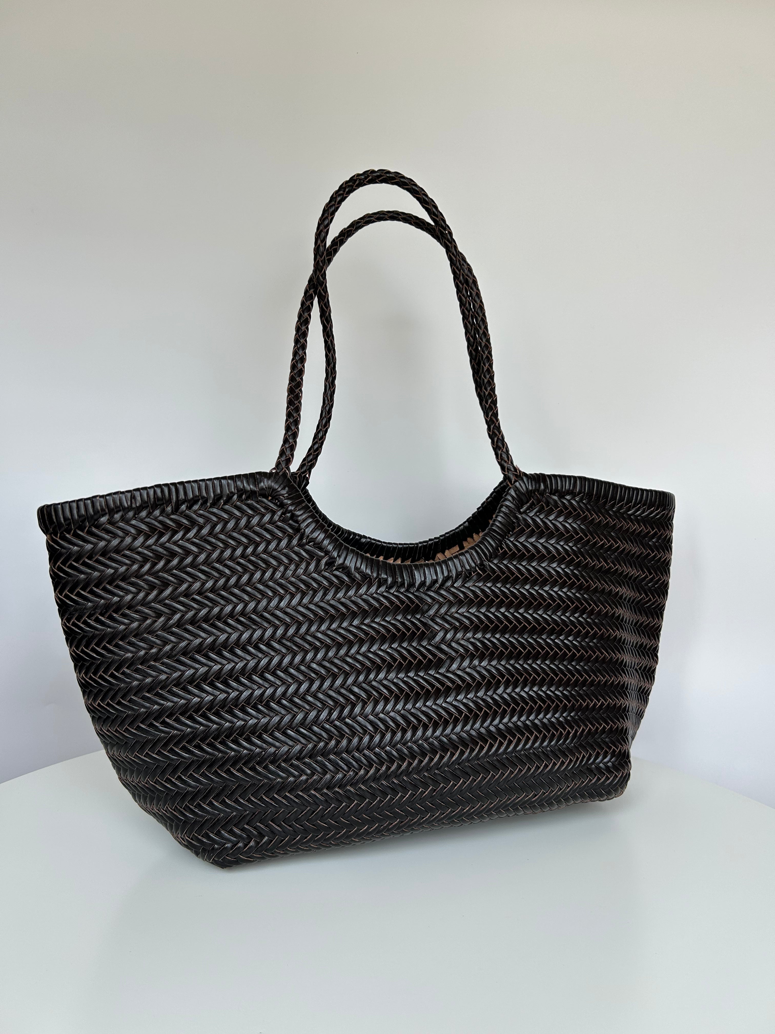 BORSA MARISOL LARGE  IN  PELLE TAMPONATO INTRECCIATO
