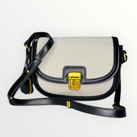 BORSA MAG IN PELLE  NERA E CANVAS
