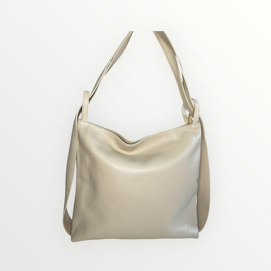 BORSA ZAINO SARA IN PELLE DOLLARO BEIGE