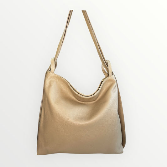 BORSA ZAINO SARA IN PELLE DOLLARO TAUPE