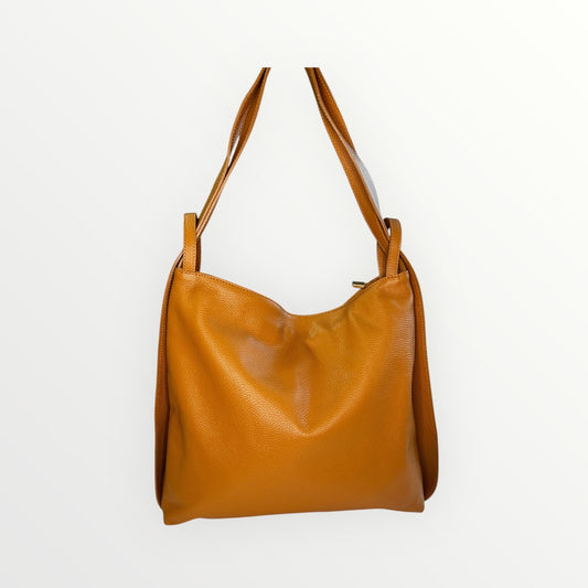 BORSA ZAINO SARA IN PELLE DOLLARO CAMMELLO