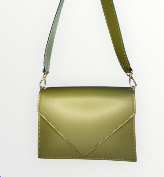 BORSA SOFIA IN PELLE RUGA VERDE