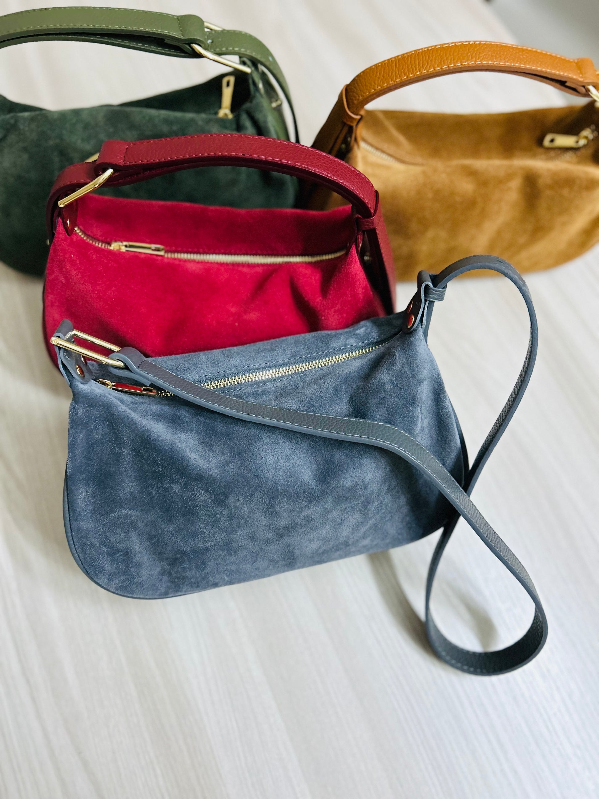 BORSA HOBO-SUEDE GRIGIO