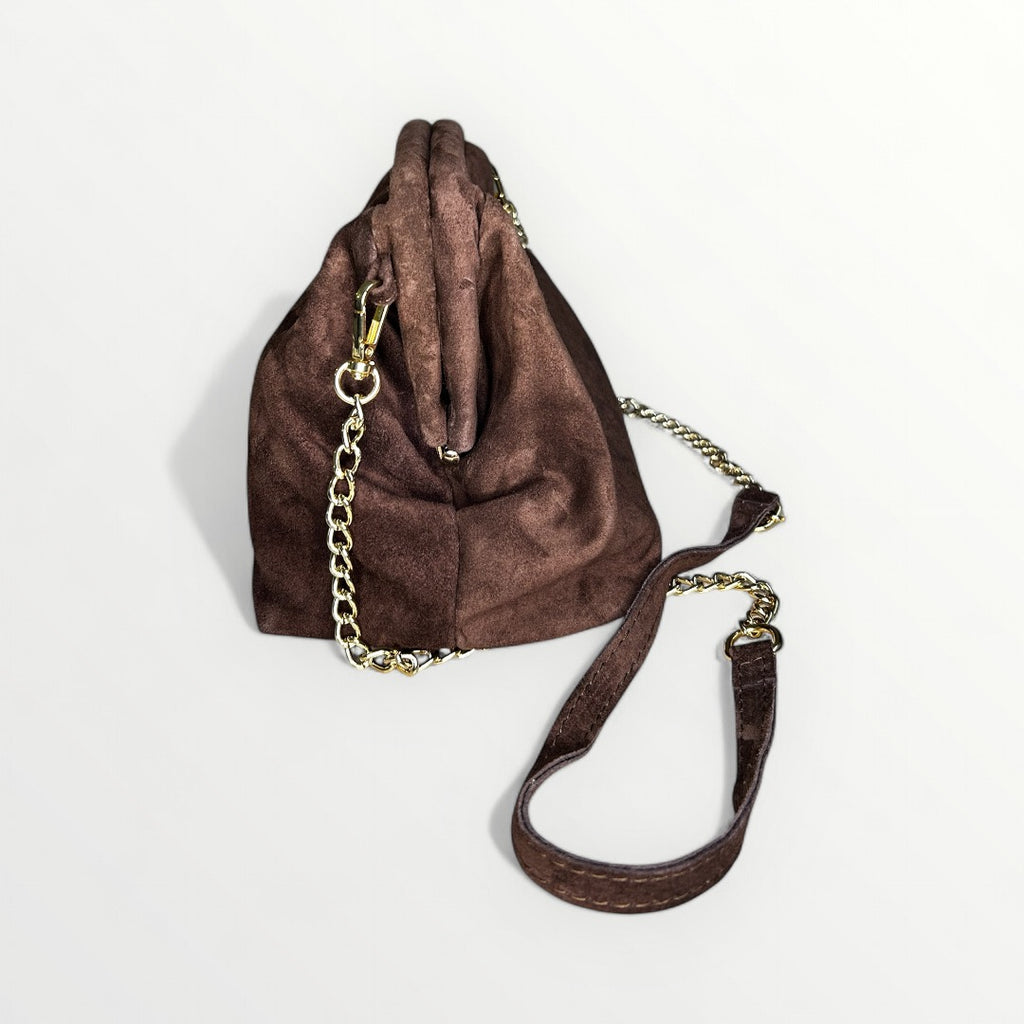 CLUTCH-SUEDE CIOCCOLATO
