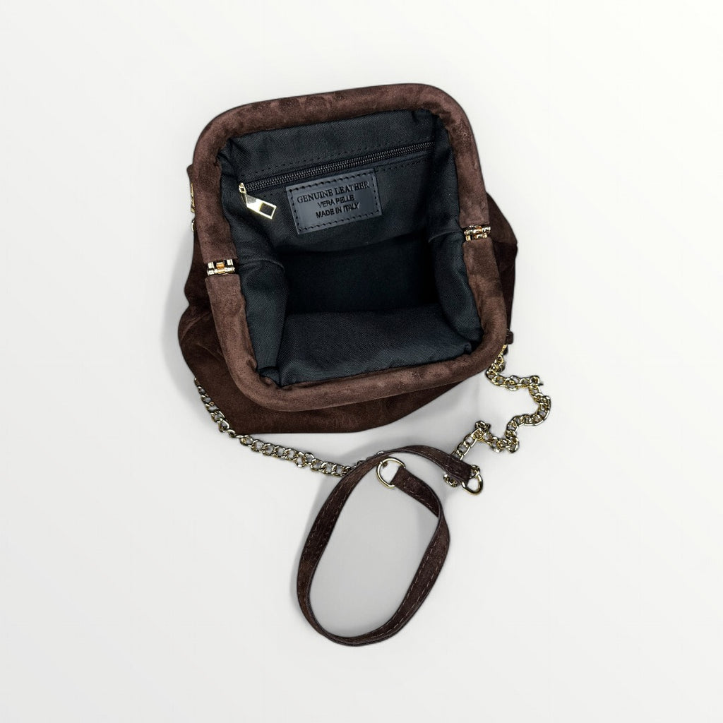 CLUTCH-SUEDE CIOCCOLATO