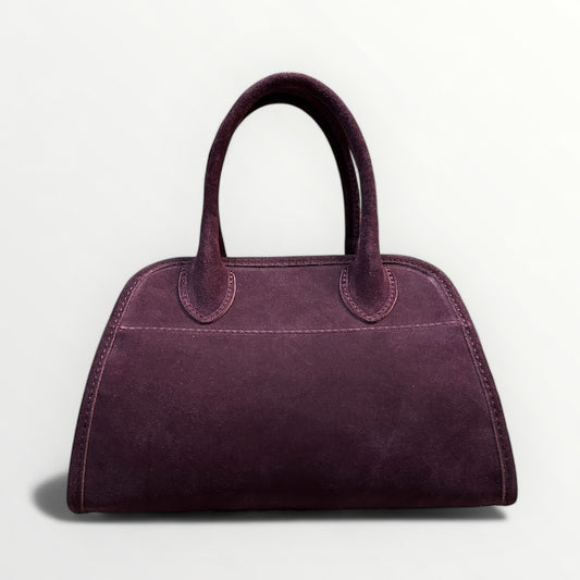 BORSA IN PELLE CAMOSCIO PRUGNA
