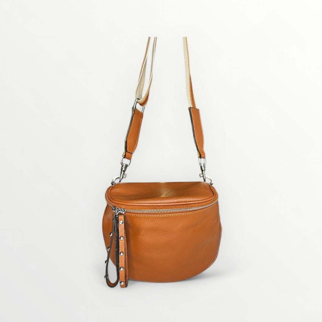 BORSA A TRACOLLA IN VERA PELLE