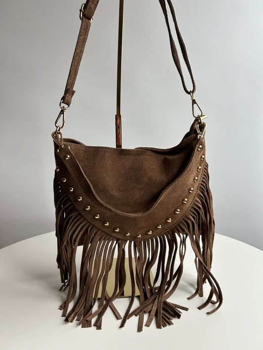 HANNA BAG SUEDE-TAUPE