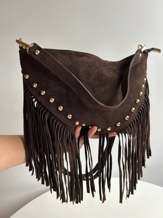 HANNA BAG SUEDE-TESTA DI MORO