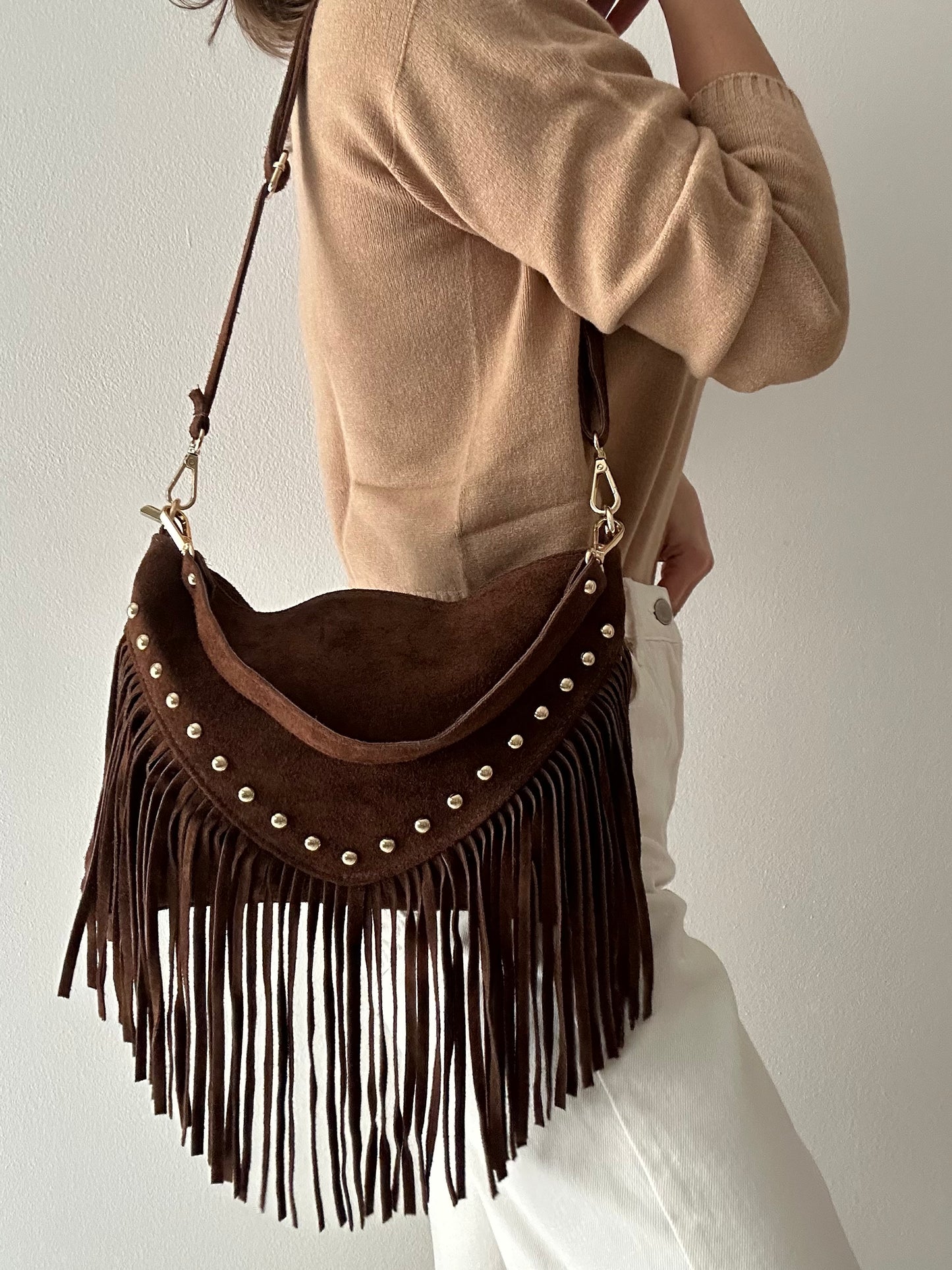 HANNA BAG SUEDE-BROWN