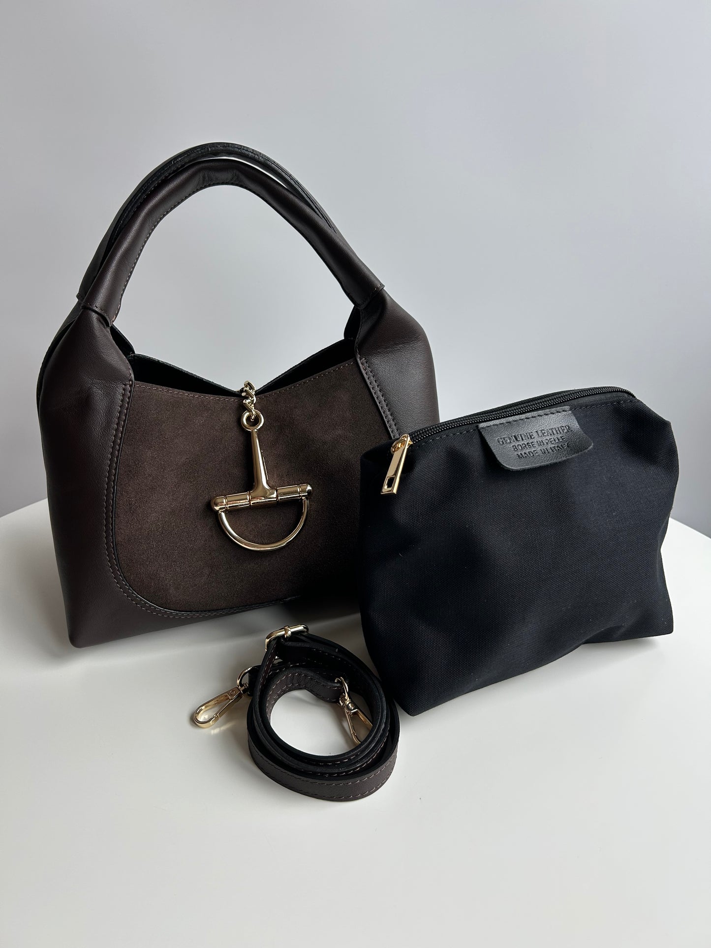 ELISA BAG SUEDE-DARK BROWN