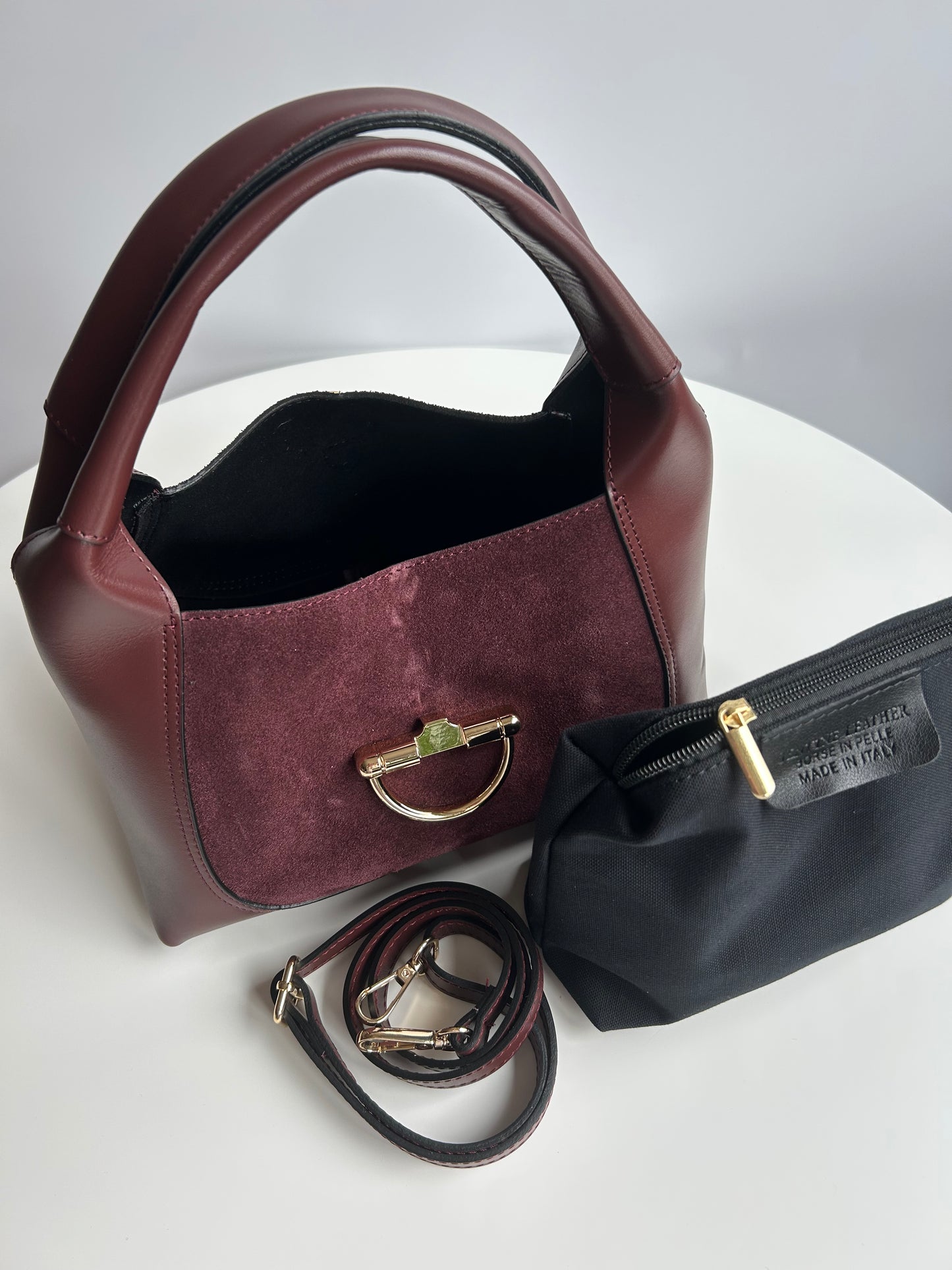 ELISA BAG SUEDE-BURGUNDY