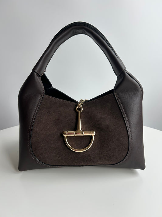 ELISA BAG SUEDE-DARK BROWN