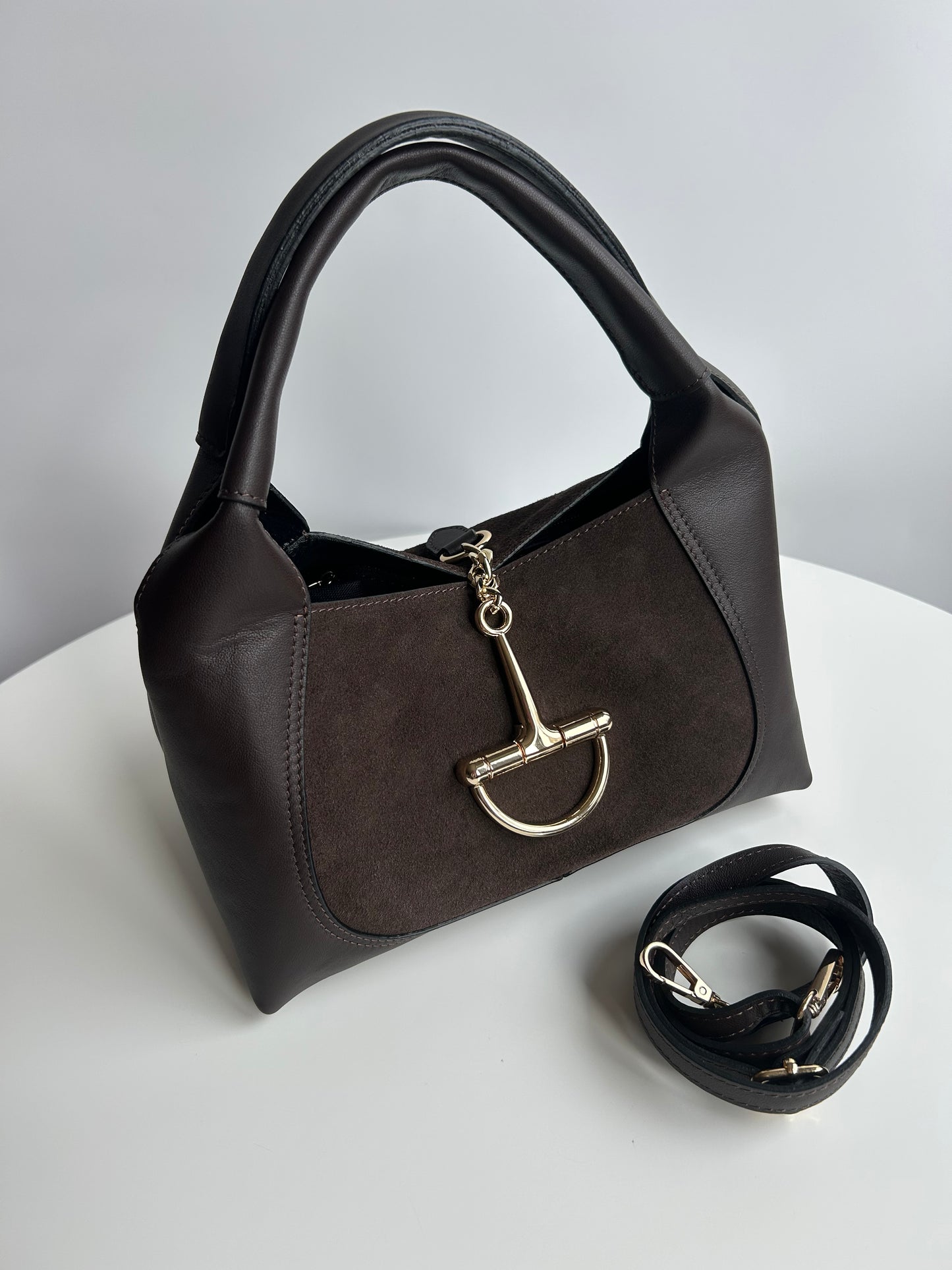 ELISA BAG SUEDE-DARK BROWN