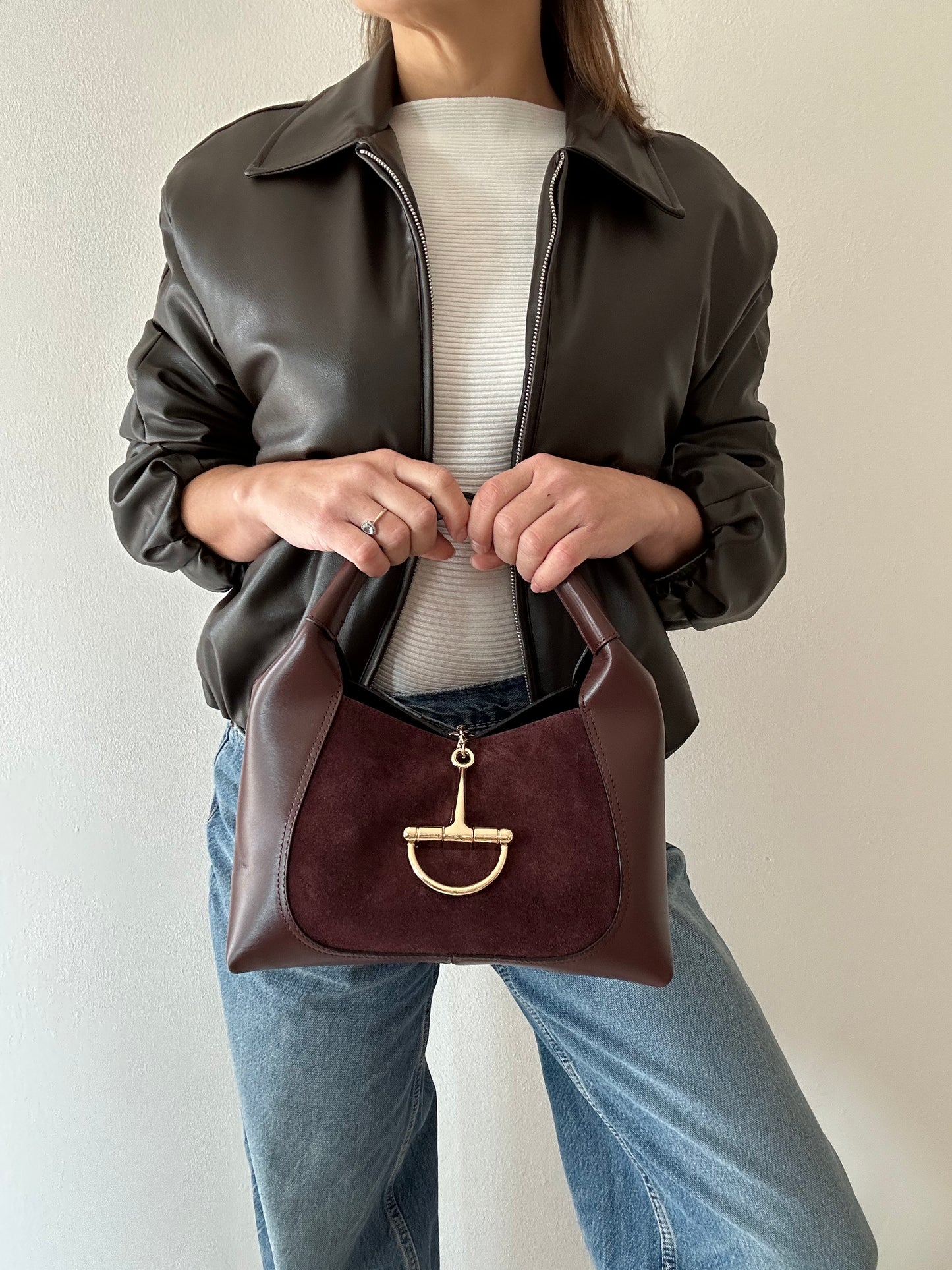 ELISA BAG SUEDE-BURGUNDY