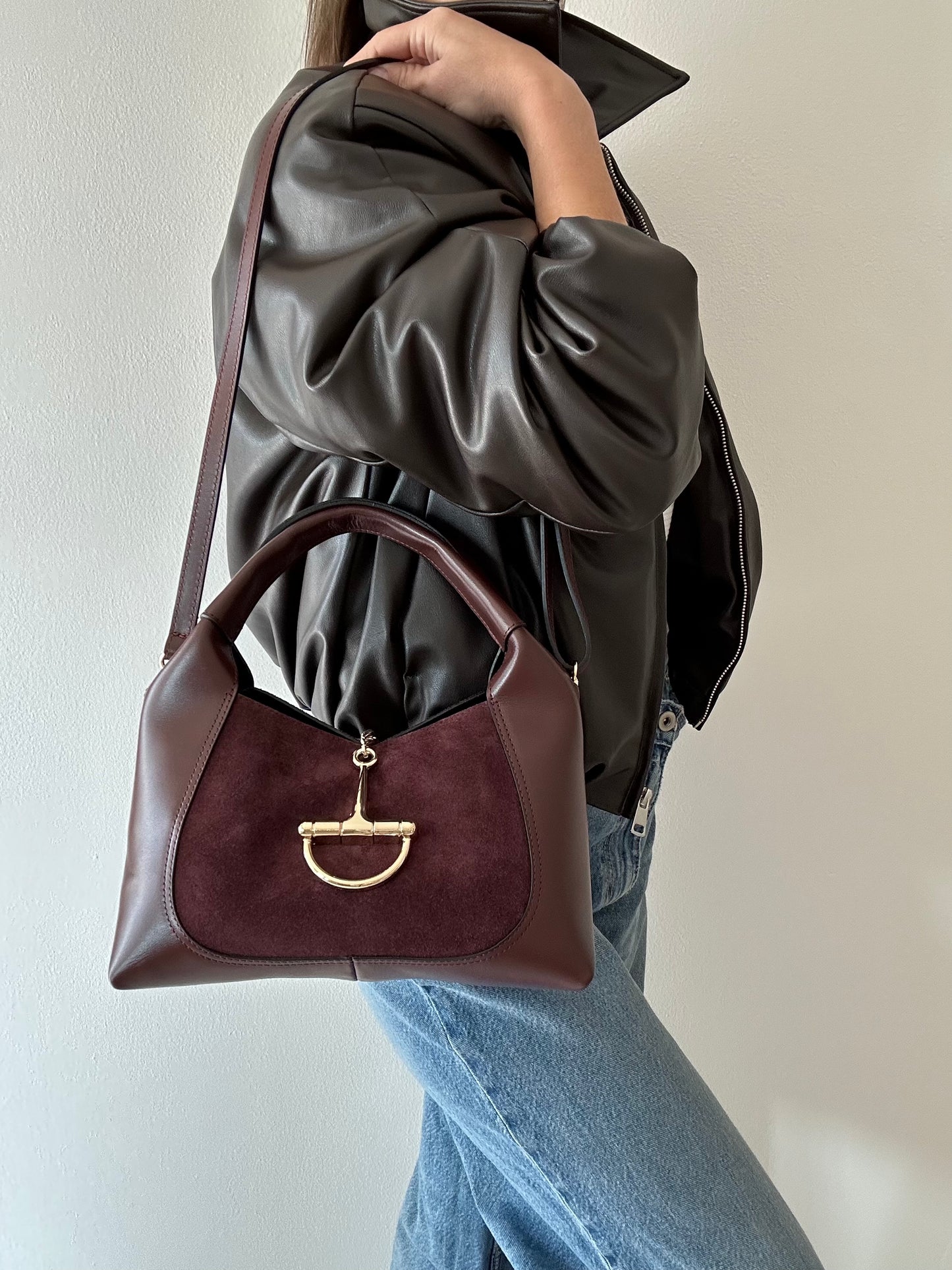 ELISA BAG SUEDE-BURGUNDY