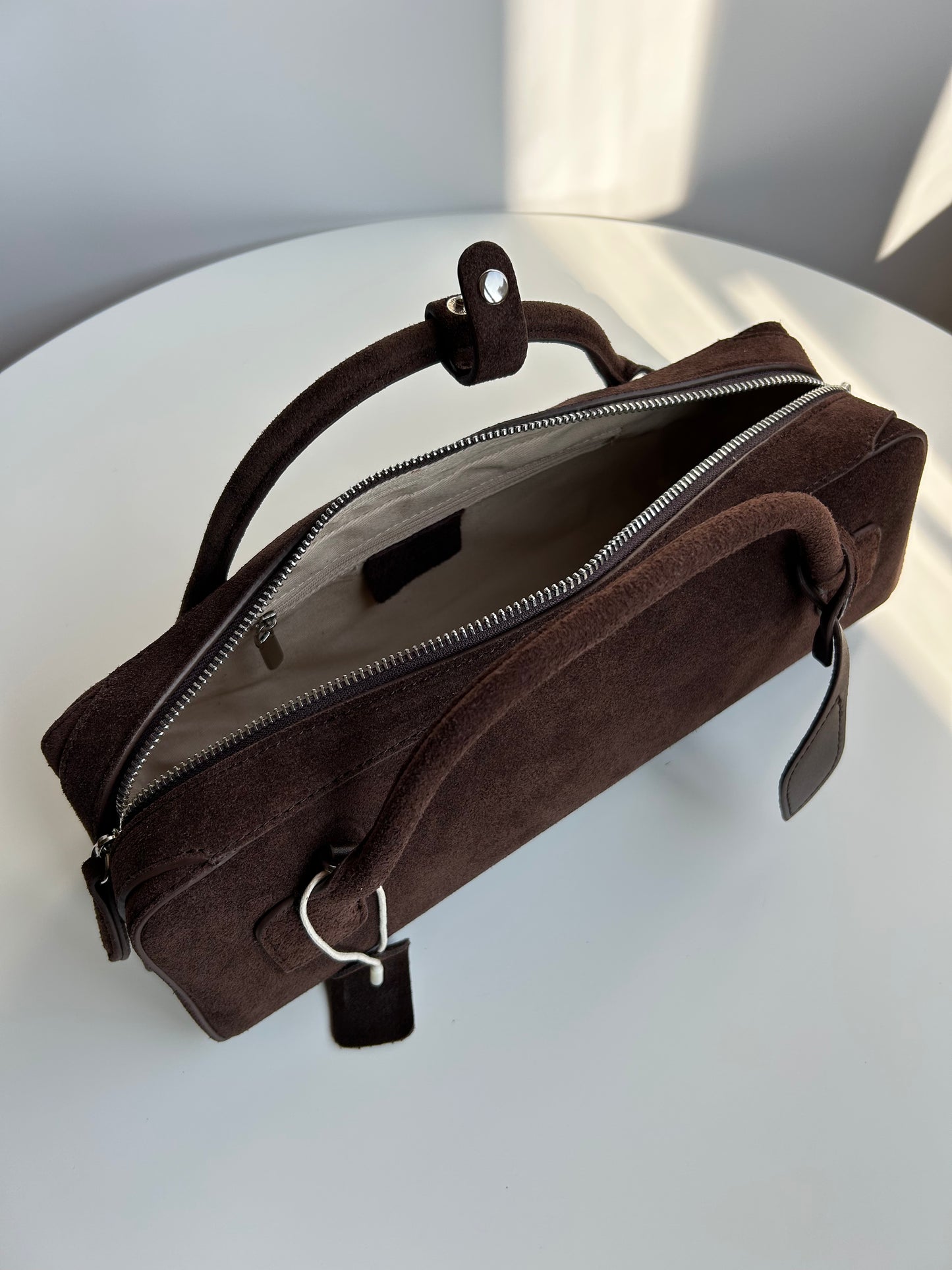 EAST W BAG SUEDE-DARK BROWN